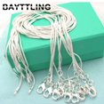 thumbnail image 1 of BAYTTLING 925 plata 5 unids/lote 16/18/20/22/24/26/28/30 pulgadas 1MM collar de cadena de serpiente para Mujeres Hombres regalo de joyería de moda al por mayor Tan Jianjun unisex, 1 of 1