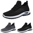 thumbnail image 5 of XIMIN Men Women's Mesh Slip on Sneakers Solid Color Lightweight Breathable Wide Width Walking Shoes Nursing Casual Gym Workout Tennis Footwear (8, Black), 5 of 5