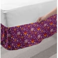 thumbnail image 2 of Floral Bed Skirt, Garden Flowers Retro Style Scandinavian Pattern Spring Season, Elastic Bedskirt Dust Ruffle Wrap Around for Bedding Decor, 4 Sizes, Purple Orange, by Ambesonne, 2 of 2