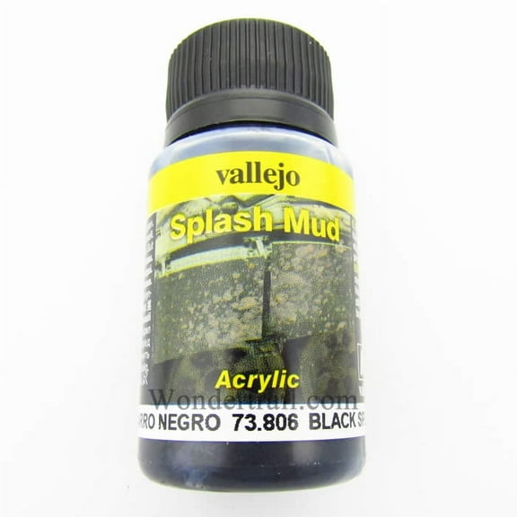 Black Splash Mud 40ml Bottle Acrylic Weathering Effects Vallejo