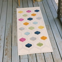 Unique Loom Aruba Outdoor Collection Area Rug - Noord (2' x 10' Runner Beige/Ivory)