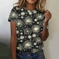 thumbnail image 2 of Perfectbot Shirts for Women Crew Neck Summer Short Sleeve Floral Print Loose Vintage Tees ,S-5XL, 2 of 5