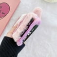 thumbnail image 3 of Allytech iPhone 15 Pro Max Case 6.7-inch, Cute Girly Soft Warm Faux Fur with Heart Ball Protective Shockproof Case for Girls Women Cover for Apple iPhone 15 Pro Max - Purple, 3 of 4
