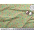 thumbnail image 3 of Soimoi Green Cotton Voile Fabric Bow & Stripe Print Sewing Fabric Yard 42 Inch Wide, 3 of 3