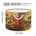 thumbnail image 2 of WOBOGO Sunflower Bouquet Toy Storage Basket 20×14in Canvas Laundry Hamper for Living Room Kids Room Bathroom Organizer, 2 of 6