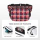 thumbnail image 5 of Fotbe Heart Plaid Cangurera Cuadrada con Estampado de Doble Capa, Bolsa de Cintura Ajustable Mini para Hombres y Mujeres, 5 of 9