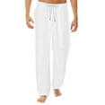 thumbnail image 4 of Ketyyh-chn99 Big and Tall Pants Relaxed Fit Elastic Waist Pants for Men 2023 White,L, 4 of 5