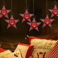 thumbnail image 6 of ToyKingdee Stained Glass Star Shape Lantern Hanging Candle Holder Star Tealights Candle Holder Moroccan Lantern Ornaments for Independence Day, 6 of 6
