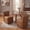 Brown-PU, variant on Dayalane Traditional Slipcovered Dining Chairs Set of 2, Modern Farmhouse Linen Upholstered Kitchen Chairs with Casters, Minimalist Style Armless Side Chair for Dining & Living Room, Beige
