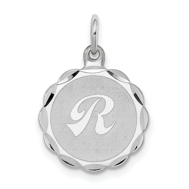 Collier Pendentif Monogramme Initiale Lettre R en Argent Sterling 925