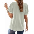 thumbnail image 5 of UVN V Neck Shirts for women Summer Lace Butterfly Sleeve Blouses Ladies Casual Flowy Crochet Tops, 5 of 9