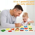 thumbnail image 4 of Wooden Shape Puzzle Set  Montessori Wooden Puzzles Board  Educational Matching Game Learning Puzzles Board  Perfect Toy Gift for 3+ Years Old Boy Girl, 4 of 9