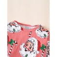 thumbnail image 4 of Suealasg Baby Girls Christmas Footies Rompers Newborn Long Sleeve Santa Claus Print Striped Bow Jumpsuit 6M 12M 18M 24M Infant Girls Christmas Clothes, 4 of 9