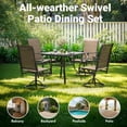 thumbnail image 2 of Outdoor Dining Chairs Set of 2, 360° Swivel Patio Chairs with Textilene Fabric, All-Weather Metal Armchair with Ergonomic Design, Rust-Resistant for Backyard Garden Balcony, 2 of 7