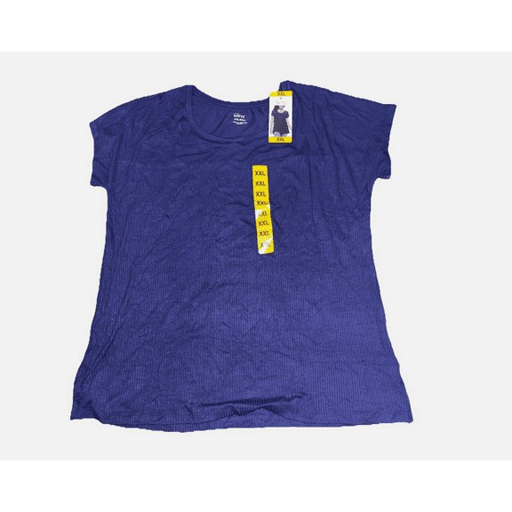 FELINA Women's Stretchy Ribbed Short Sleeve Tee Astral Aura Small