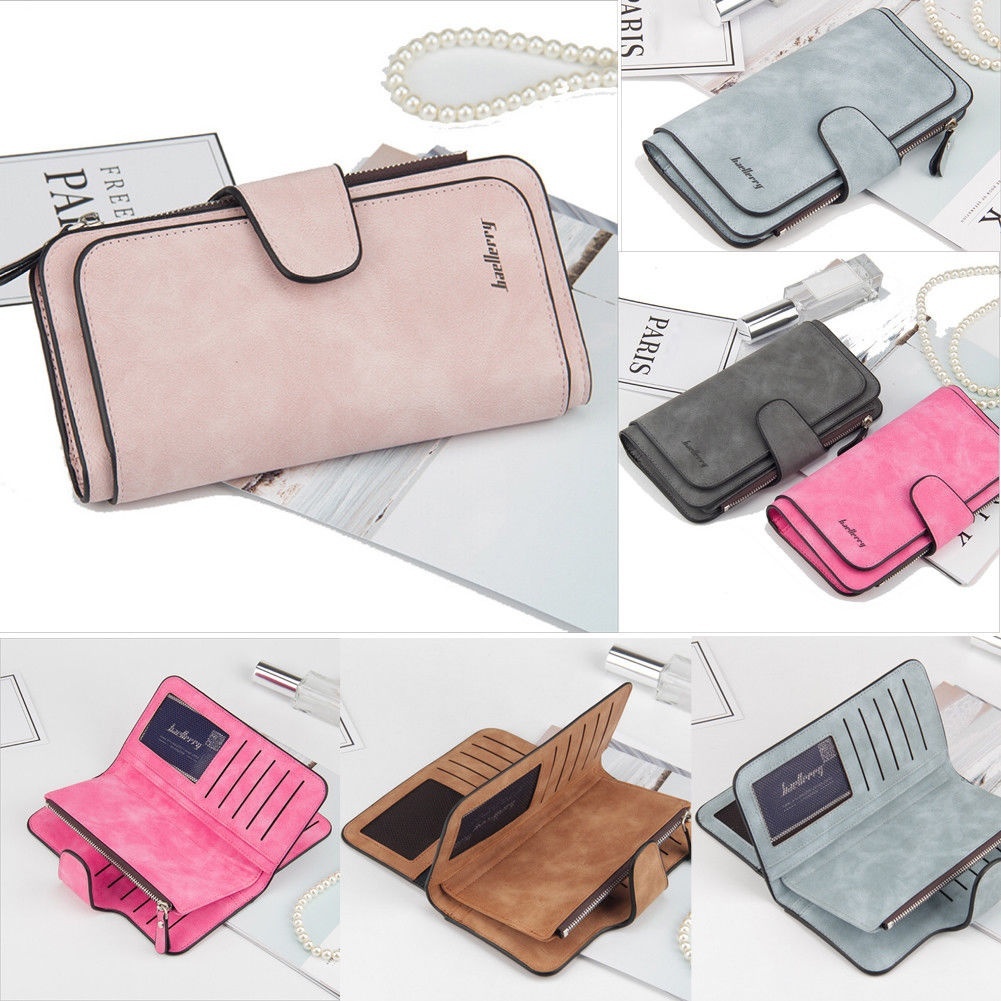 Women Clutch Leather Wallet Long Card Holder Phone Bag Case Purse lady