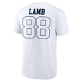 thumbnail image 3 of Men's CeeDee Lamb White Dallas Cowboys Tonal Name & Number T-Shirt, 3 of 3