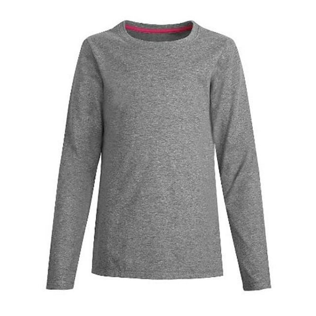 Hanes K123 T-Shirt à Manches Longues Col Rond pour Filles , Acier Clair - Moyen