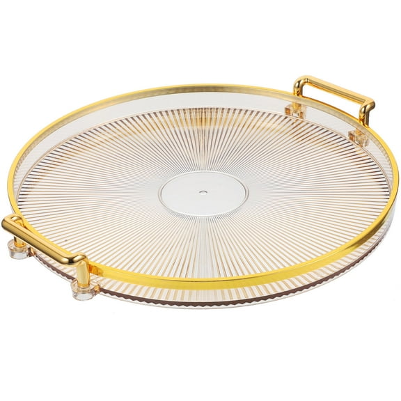 BESTOYARD Decorative Round Serving Tray Storage Tray Luxury Style 1Pcs