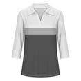 thumbnail image 7 of ShiShine 3/4 Length Sleeve Womens Tops Shirts for Women V Neck Trendy Work Clothes Ladies Fashion 2025 Fall Trendy Outfits, 7 of 7