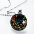 thumbnail image 2 of Fireflies Glass Circular Pendant Women's Necklace, 2 of 5