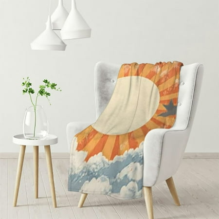 

WHKANG Vintage Sunrise&Rainbow Print Printed Throw Blanket Abstract Sunrise Colorful Sunset Fashion Blankets for Sofa Chair Bed Office 40x50in