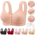 thumbnail image 1 of Sentmoon Bras for Women No Underwires Oversize Womens Bras Wide Strap Front Closure Breathable Side Support Solid Color Sleep Bras Fashion for Office Beige L, 1 of 4