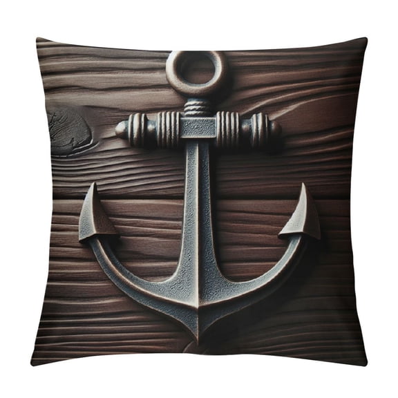 BCIIG Anchor Decoration Graphic Decorative Cushion Throw Pillow Cover for Home Living Room Sofa, High-quality Short Plush, 1PC 12x12in