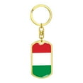 thumbnail image 4 of Hungary Flag Keychain Dog Tag Stainless Steel or 18k Gold, 4 of 16