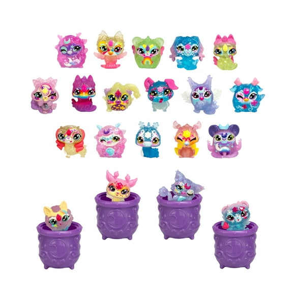 Magic Mixies Minis Magic Shimmerverse Série Magic Mega Pack 20 Mini Mixies Inclus avec 4 Mini Cachés à l'Intérieur 4 Mini Chaudrons 5 Nouveaux Minis Mixies Pouvoirs à Découvrir 90 à Collectionner