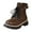 Brown, variant on Winter Combat Boots for Women Waterproof Leather Lace up Trendy Buckle Ankle Strap Lug Sole Zipper Short Snow Booties