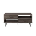 thumbnail image 4 of 42" 2-Drawer Wood Coffee Table with Hairpin Legs - Slate Gray/ Black, 4 of 5