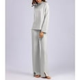 thumbnail image 5 of Two Piece Linen Set Summer Two Piece Sets for Women Clothing Set Female Round Neck Sleeveless Tops Pants Sets Full Pant Style S_508 Women's Tracksuits Gray One Size, 5 of 5