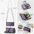 thumbnail image 4 of Compatible with iPhone 14 Pro Max 6.7 inch Zipper Wallet Phone Case Tempered Glass Screen Protector Crossbody Lanyard Strap Flip Card Holder Slot Cell Cover for iPhone14promax 5G i 14Max Women Purple, 4 of 9