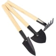 thumbnail image 1 of Mini Gardening Tool Set, Solid Wood Ergonomic Handle For All Ages, Including Children's Learning In Office Home Gardening, Potted Plants, Seedling Transplanting, Weeding (3PCS), 1 of 5