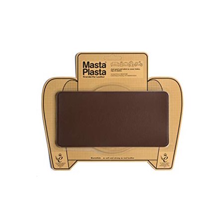 MastaPlasta Self-Adhesive Premium Leather Repair Patch, Large, Mid Brown - 8 x 4 Inch