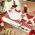 thumbnail image 5 of SDJMa Red Buffalo Plaid Love Heart Valentine Placemat, 12x18 Inch Table Mats for Anniversary Wedding Party Kitchen Dining Table Decoration, 5 of 6
