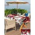 thumbnail image 4 of Outdoor Tablecloth with Umbrella Hole and Zipper, Red Plaid Christmas Rectangle Table Cloth 60x120 Inch Waterproof Tablecloth, Xmas Snowman Truck Tree Balls Picnic Table Cover for Patio Camping, 4 of 7