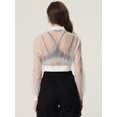 thumbnail image 3 of Chaqueta bomber corta para mujer, informal, ligera, con cremallera Blanco M, 3 of 5