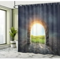 thumbnail image 4 of Ambesonne Nature Shower Curtain, Greenland Wildflowers, 69"Wx84"L, Green Yellow, 4 of 4