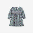 thumbnail image 4 of HILEELANG Toddler Girls Cotton Dress 2-7T, 100% Soft Cotton, Long Sleeve Floral Print Smocked Dress for Everyday Wear 5t, 4 of 7