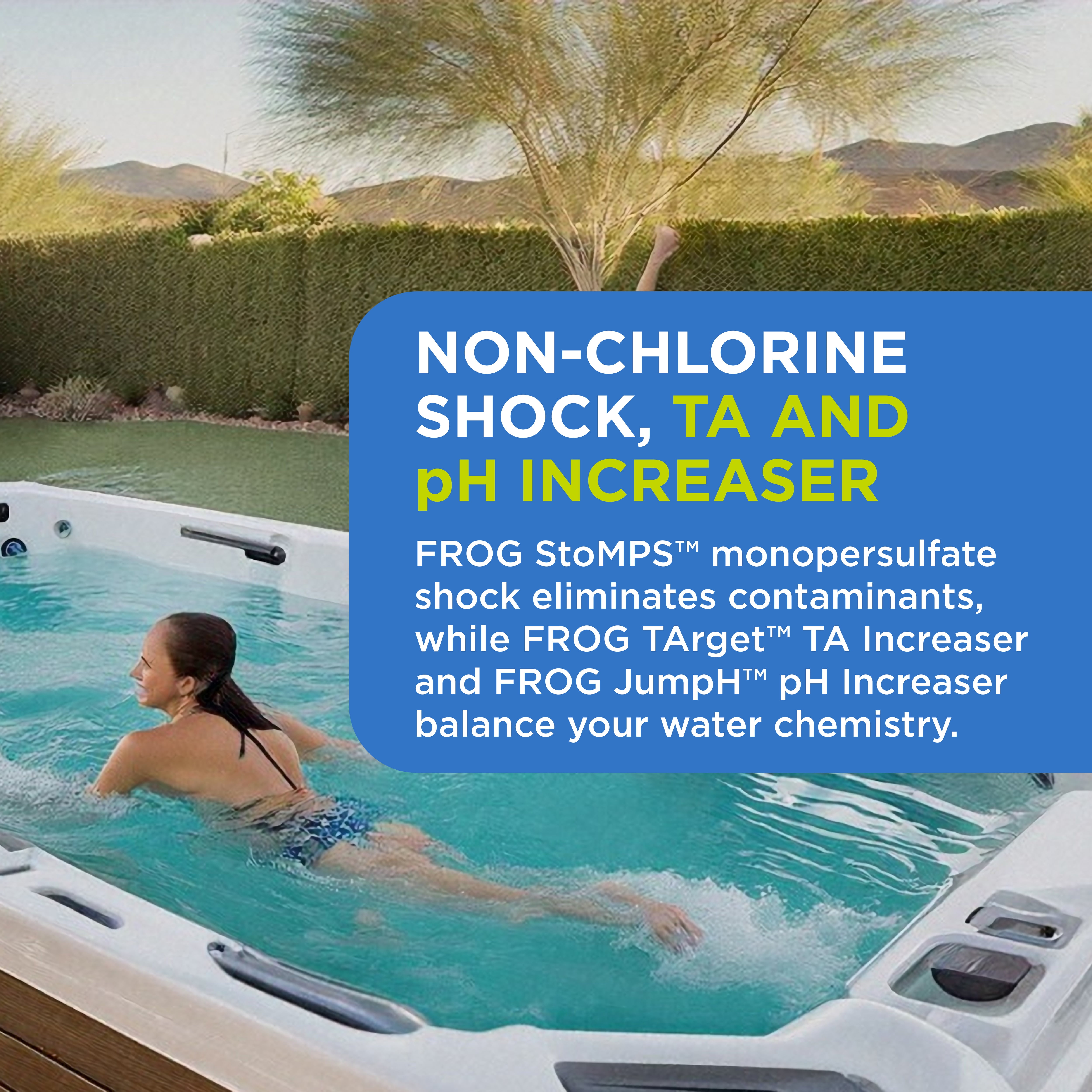 FROG StoMPS Non-Chlorine Shock Oxidizer & JumpH pH and TArget Total Alkalinity Increaser for Hot Tubs and Swim Spas - 2 lb Bottles with TruDose Measuring Caps for Easy Maintenance & Balancing