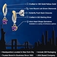thumbnail image 2 of Gem Stone King 925 Silver and 10K Yellow Gold Purple Amethyst and White Lab Grown Diamond Dangle Earrings for Women | 0.55 Cttw | Gemstone February Birthstone | Heart Shape 4MM, 2 of 6