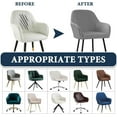 thumbnail image 3 of Vorkoi Velvet Curved Back Dining Room Chair Covers with Arms Stretch Swivel Bar Stool Chair Slipcover with Armrest Accent Vanity Kitchen Armchair Cover Protector Removable Office, 3 of 6