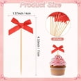 thumbnail image 3 of Uxcell 30-Pack Bow Cupcake Toppers, Ribbon Bow Cake Toppers Bowknot Cupcake Picks Birthday Cake Decor for Bridal Shower [Red], 3 of 7