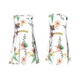 thumbnail image 7 of Naloa Pretty Floral With Leaves Print Women's Summer Spring Casual Beach Sundress,Vacation Sleeveless Tank Crewneck Loose Dresses, 7 of 7