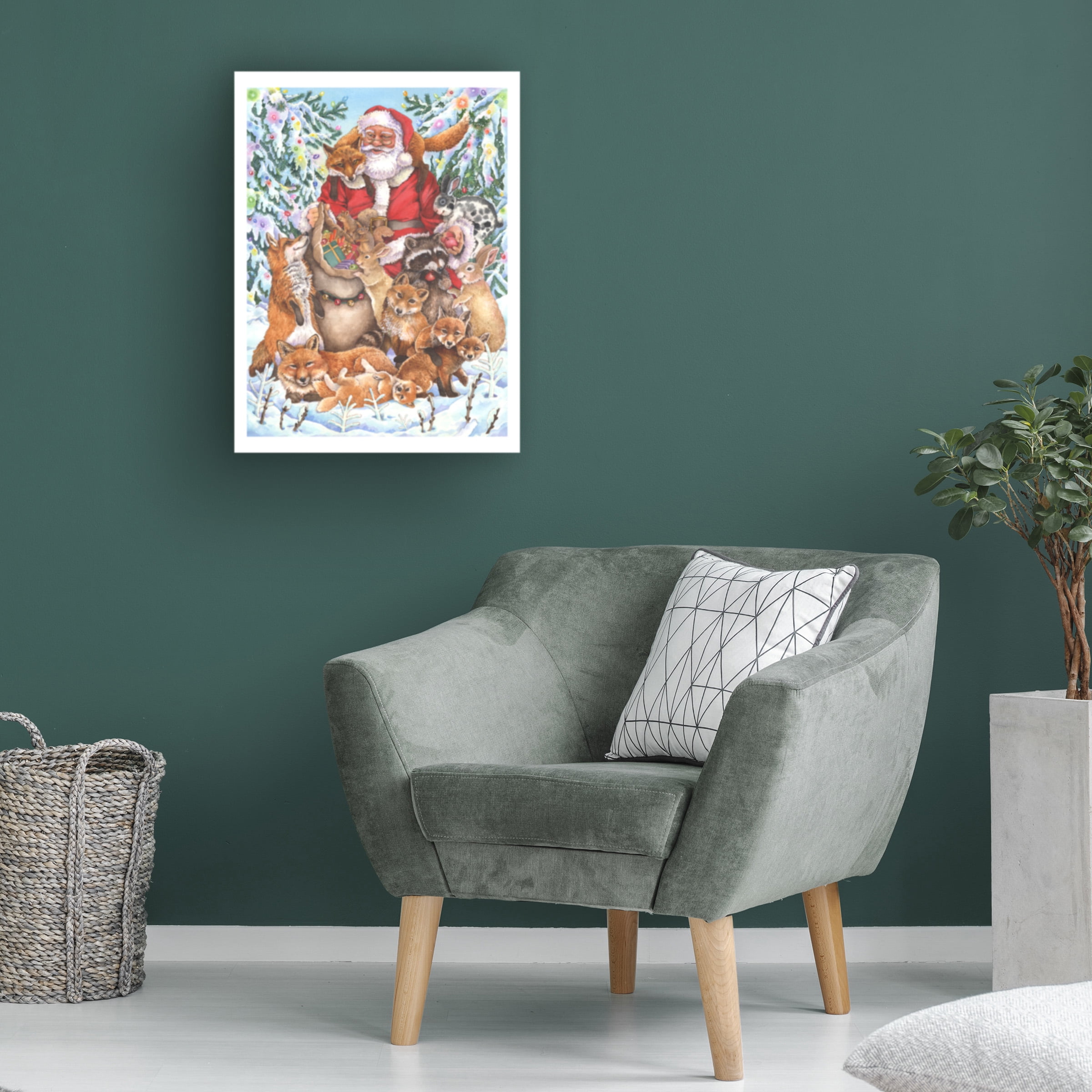 Wendy Edelson 'Santa Foxes' Canvas Art