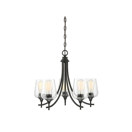 

Chandeliers 5 Light With English Bronze Finish Metal/Glass E Bulb 23 inch 300 Watts