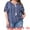 Navy Blue, variant on DARING DIVA Women's Plus Boho Tops Floral Tied V Neck Blouse Shirts 1X White