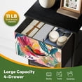 thumbnail image 5 of 4 Drawer Vertical Storage Dresser Abstract flower blooming floral Grunge textured with Wood Top Fabric Pull Drawers, 5 of 8